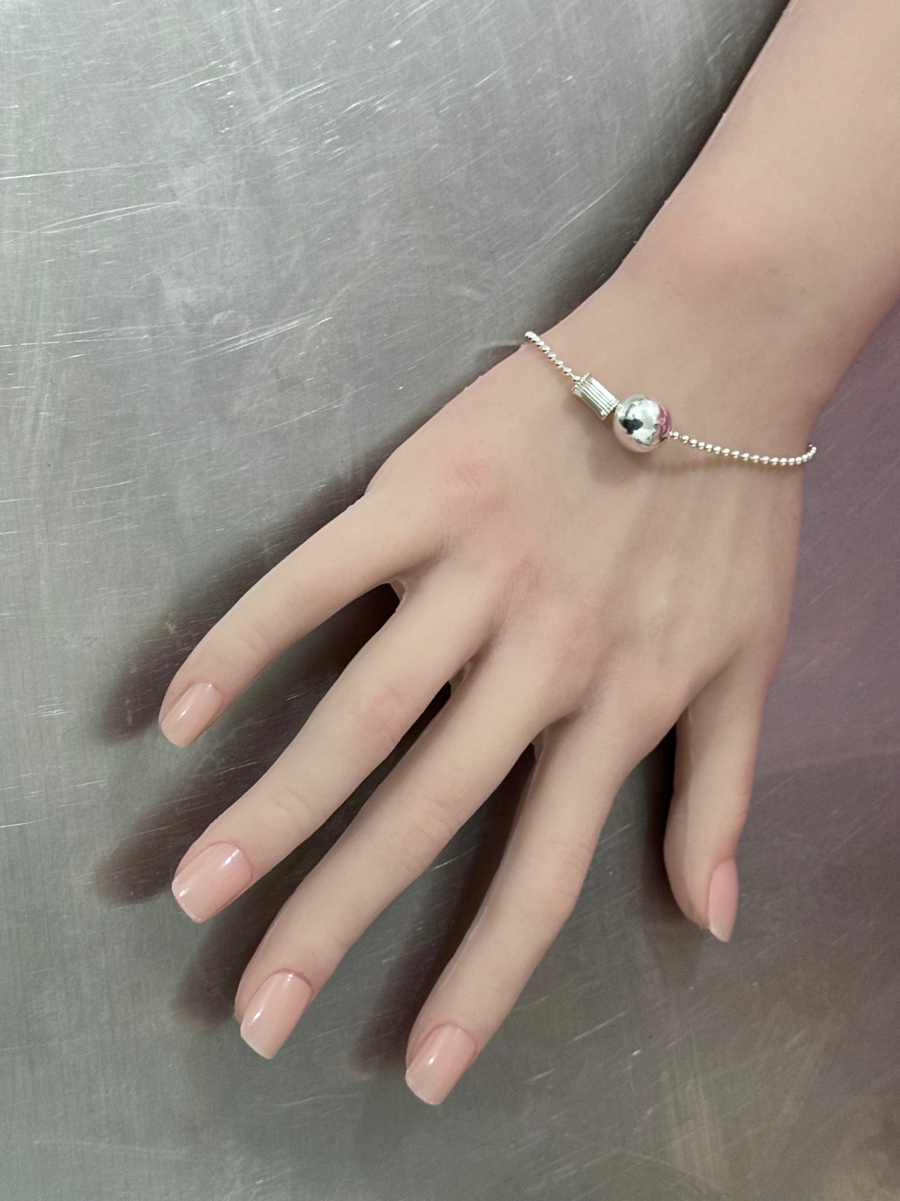 SILVER BEAD TUBE CONVERTIBLE CHAIN / BRACELET