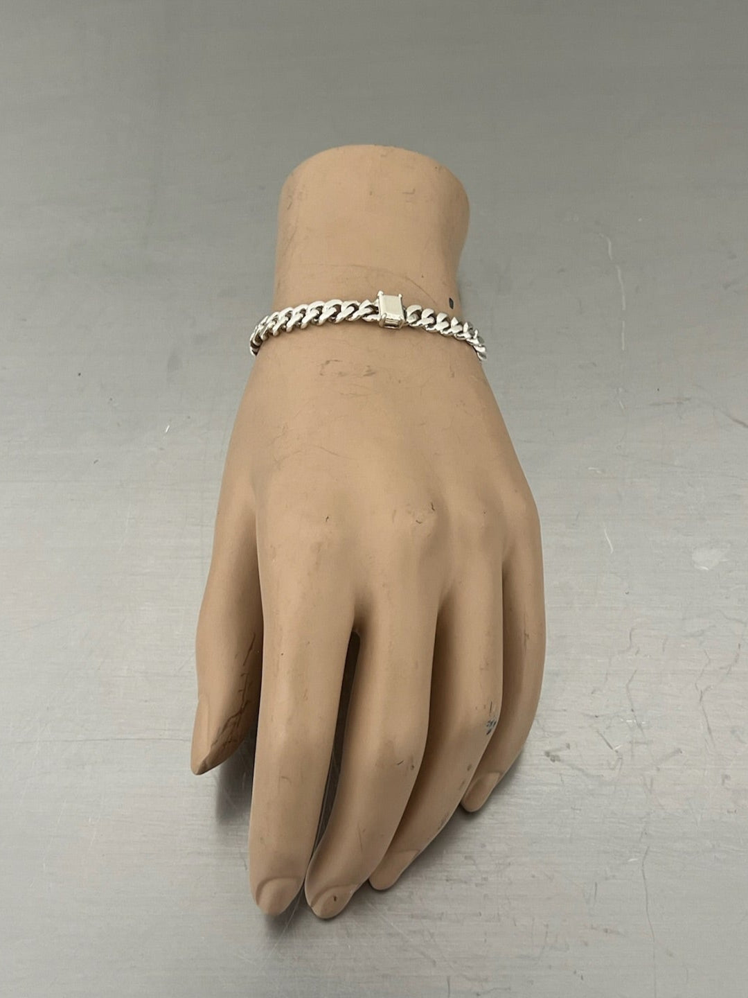 STONE THIN LINK SILVER BRACELET