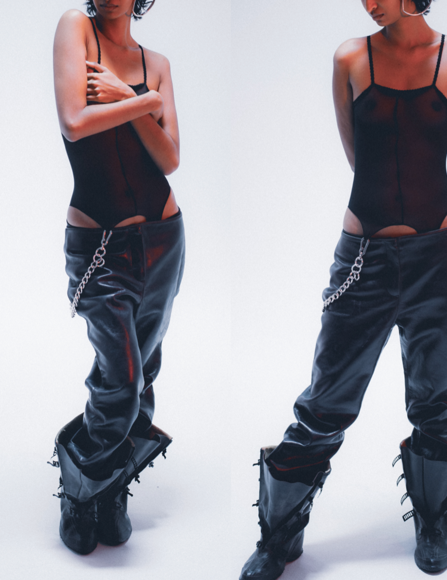 Heavy-duty wallet chain with oversized clip . on body