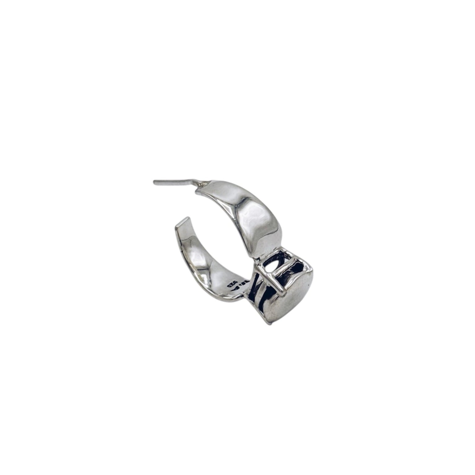 SILVER STONE EARRING