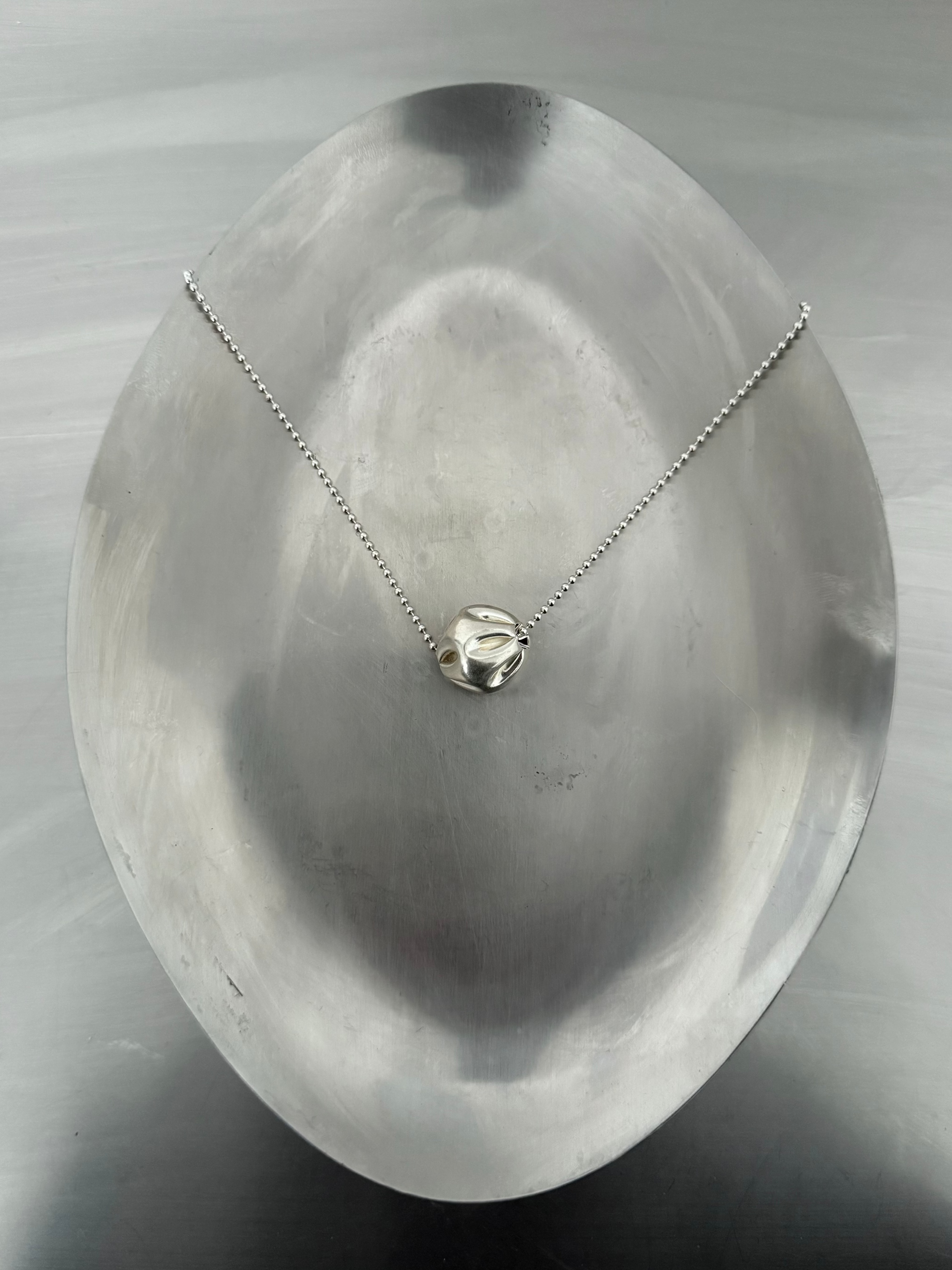 CRUSHED BEAD BALL CHAIN NECKLACE