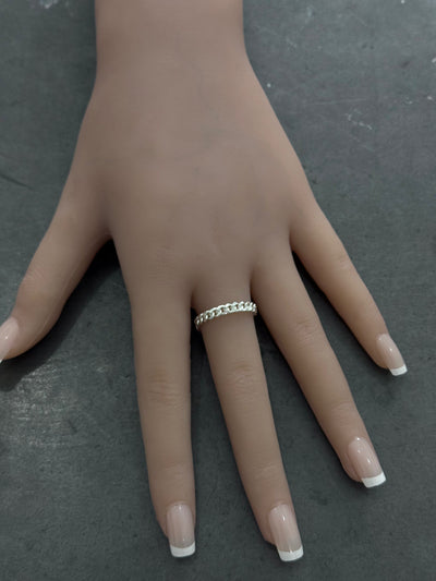 BABY CUBAN LINK SILVER RING