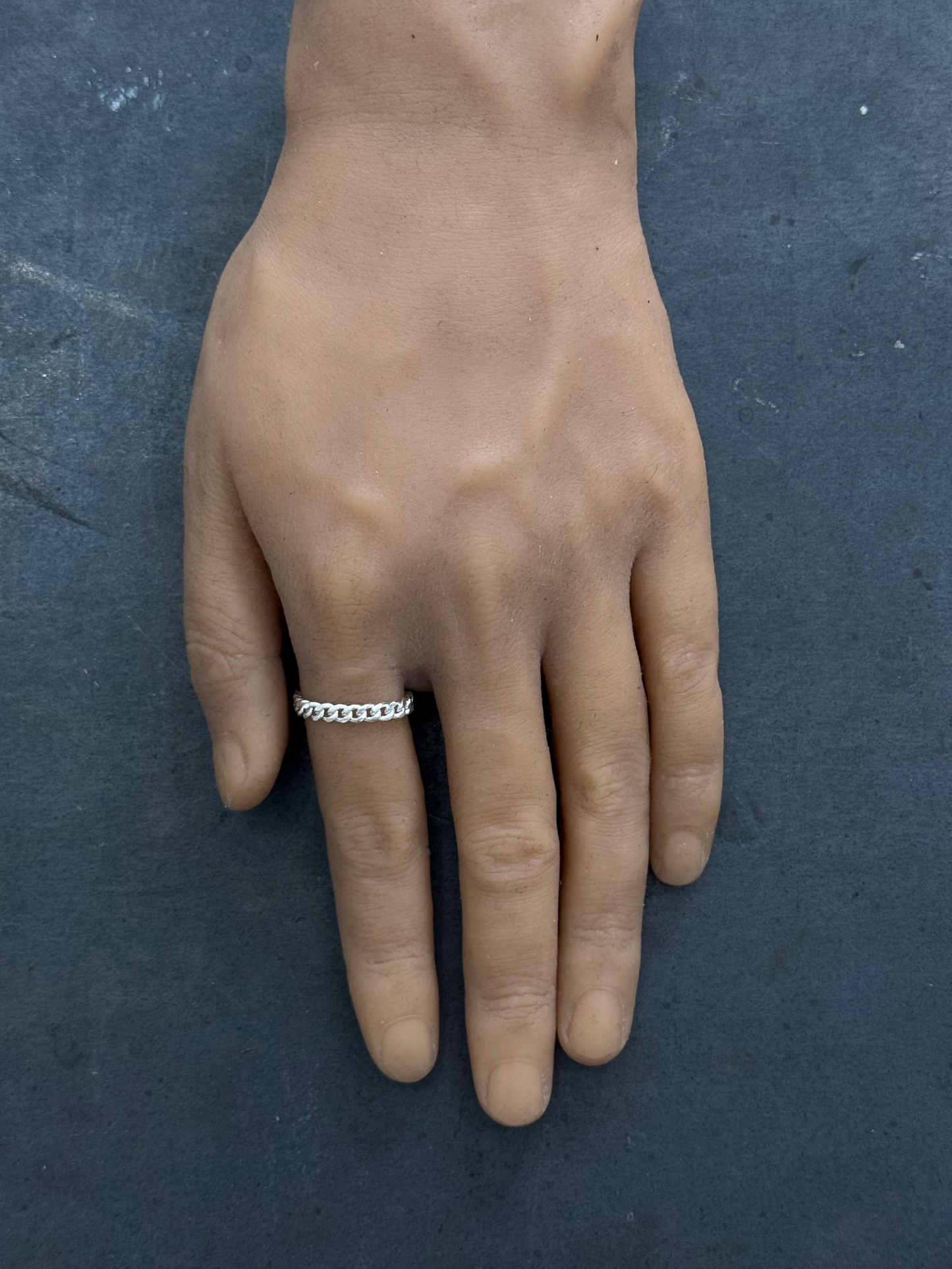 BABY CUBAN LINK SILVER RING