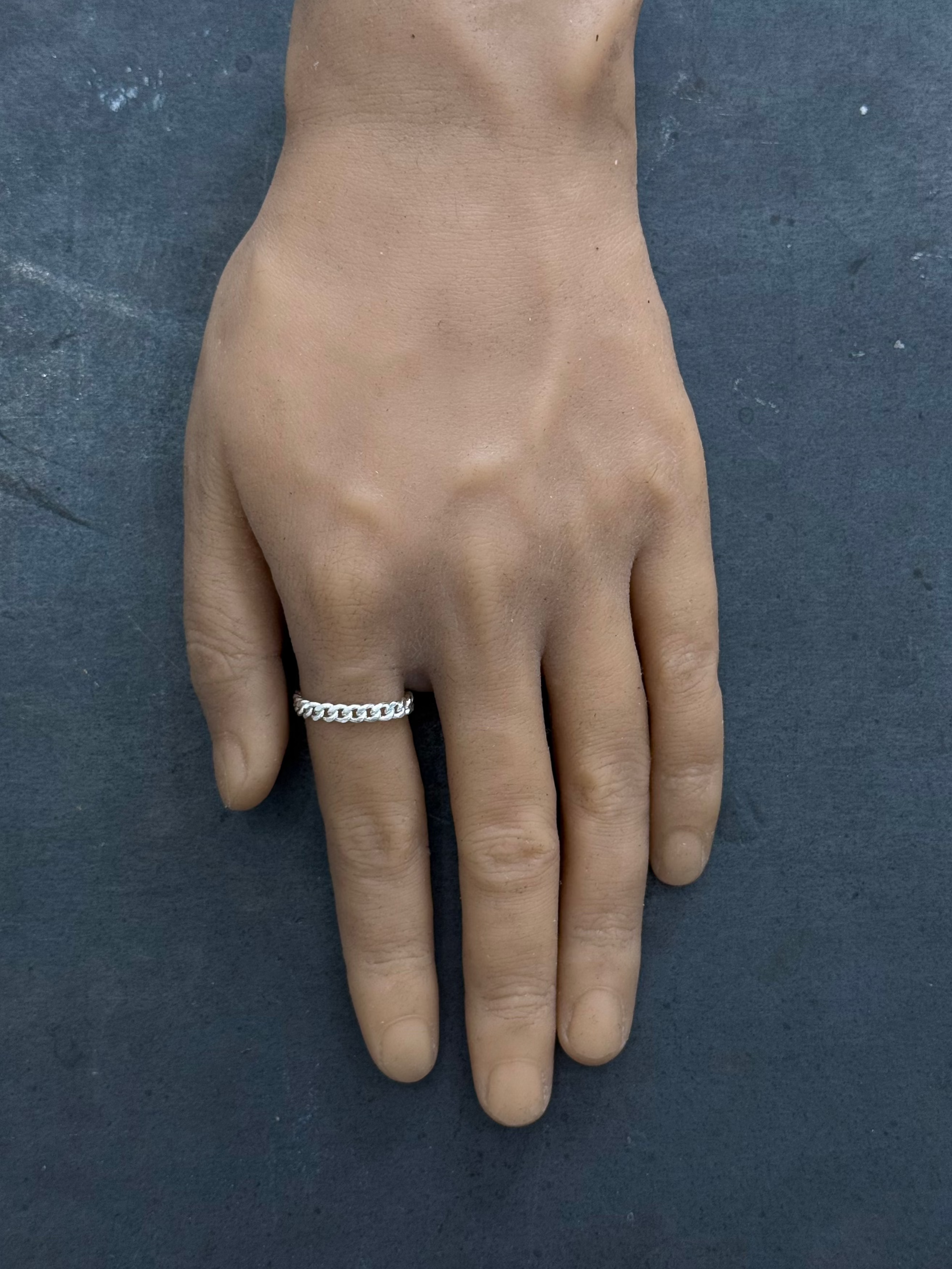 BABY CUBAN LINK SILVER RING