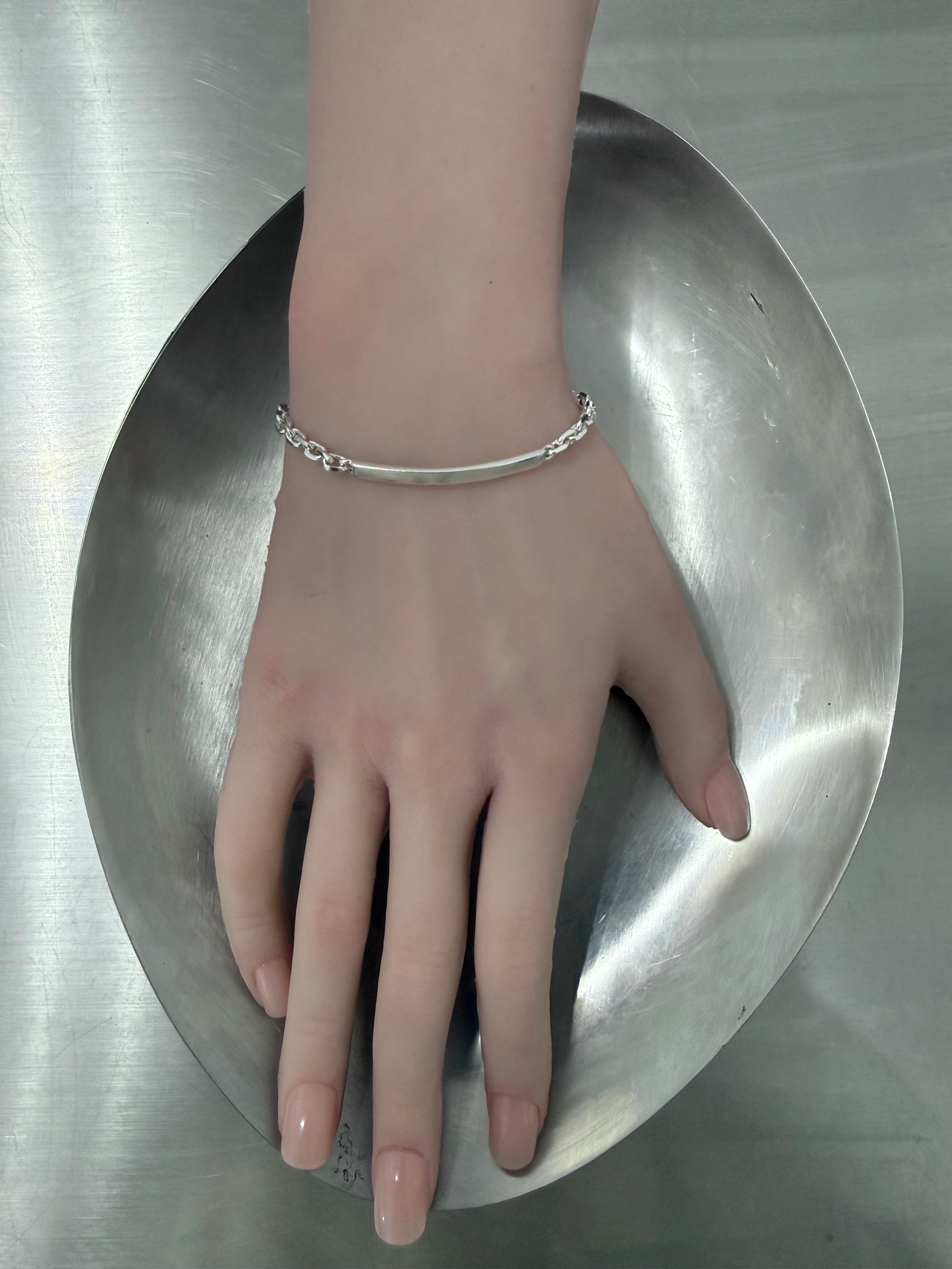 BABY DIAMOND ID SILVER BRACELET