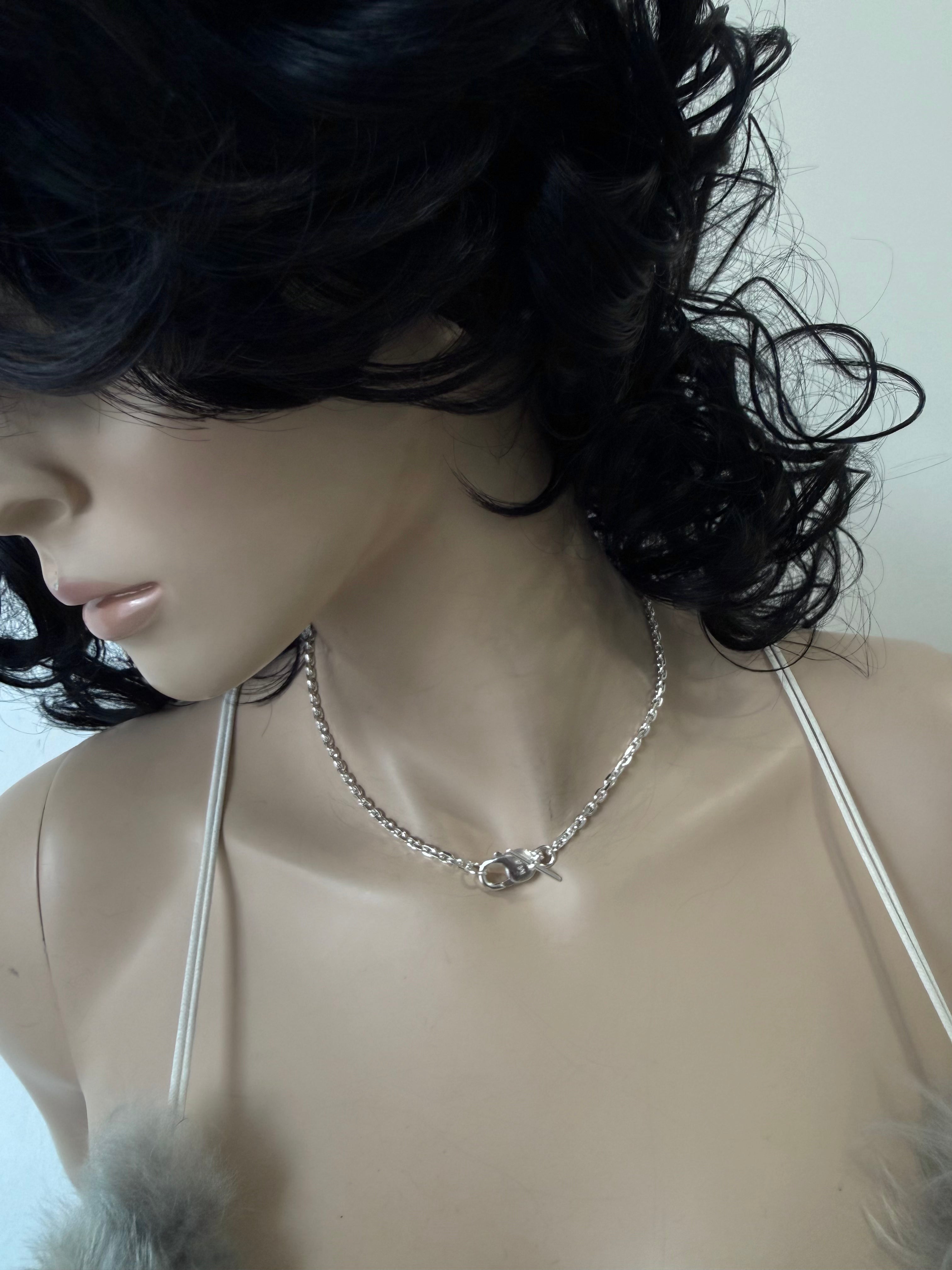 BABY DIAMOND CUT SILVER NECKLACE