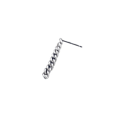 CURB DROP SILVER EARRING