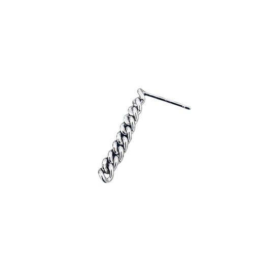 CURB DROP SILVER EARRING