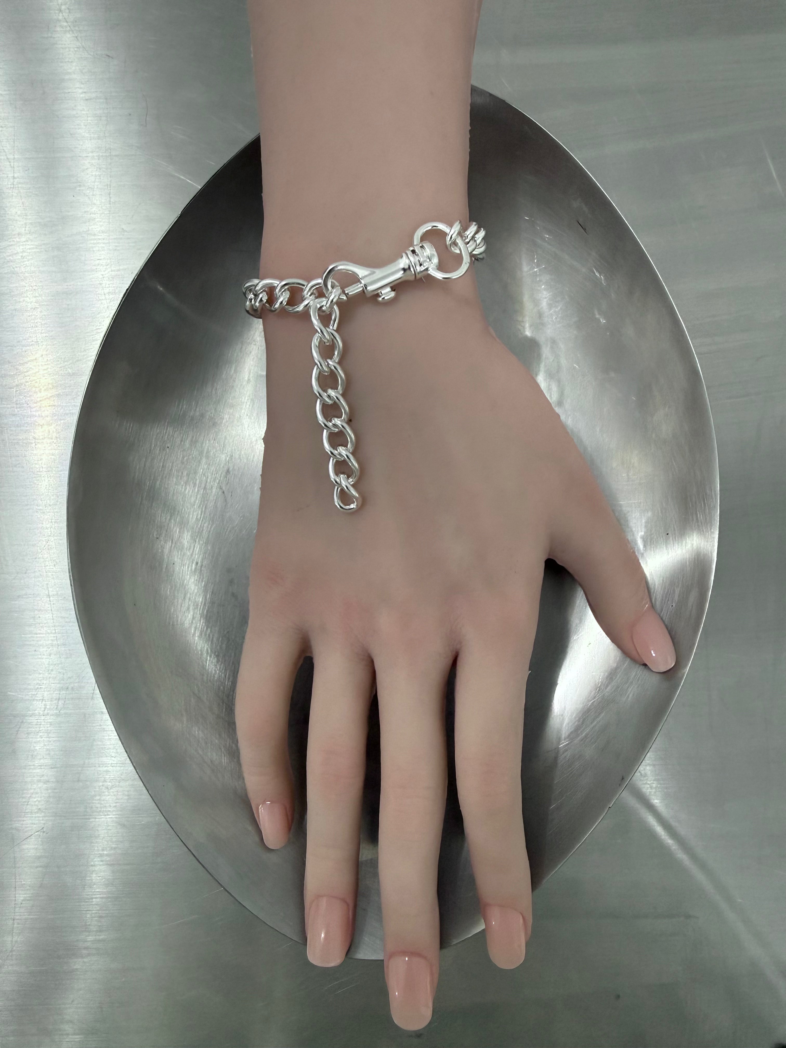 PIN CHAIN SILVER BRACELET
