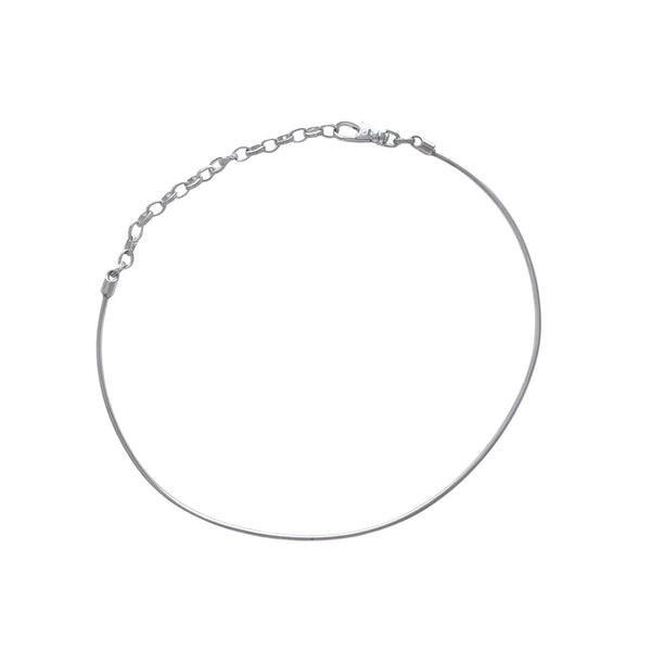 Silver chain bracelet on a white background