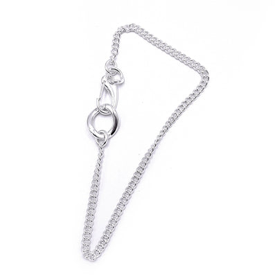 MARTINE ALI silver chain Necklace design handcrafted link by link in Brooklyn; sterling silver plated brass chain.