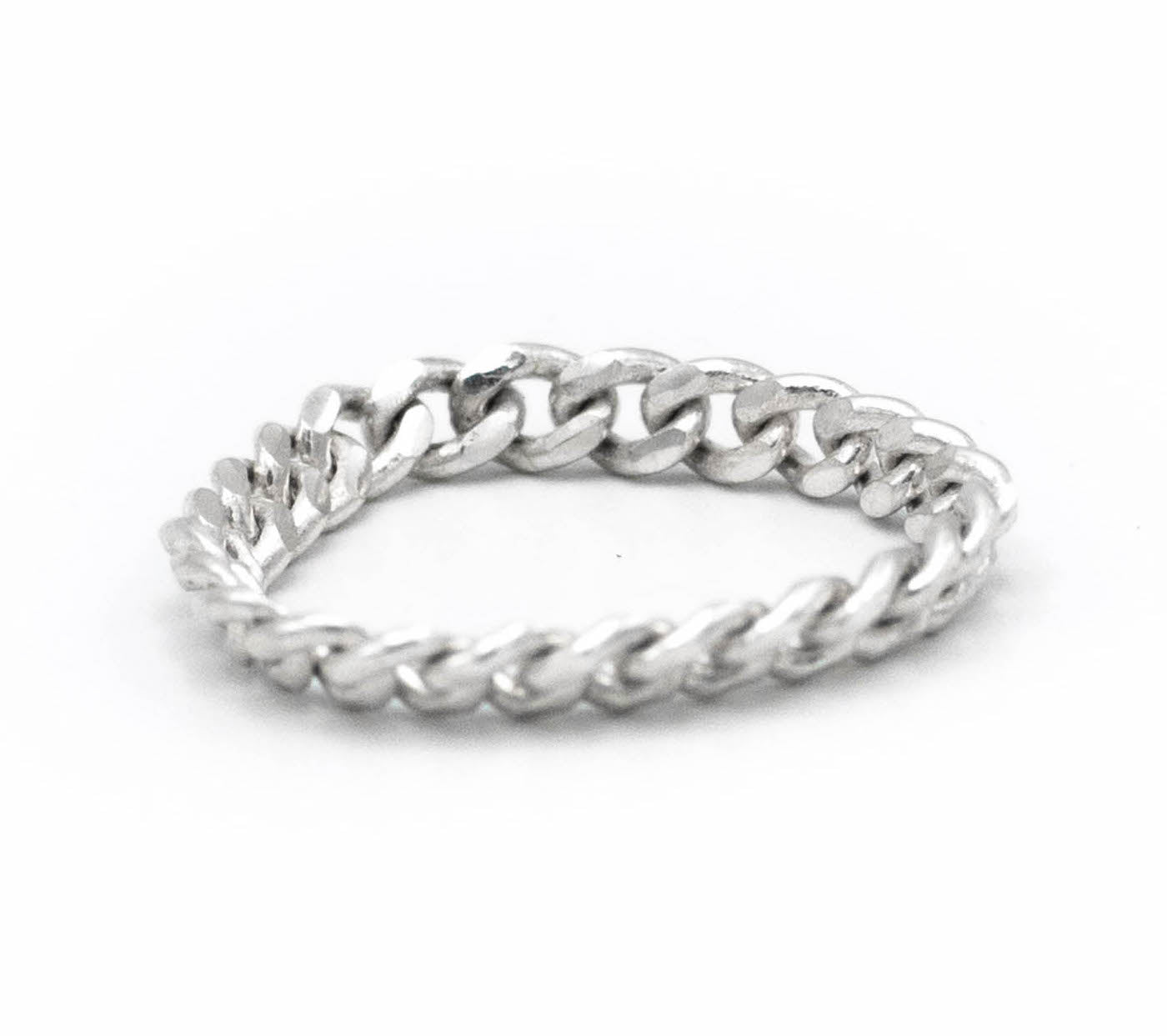 BABY CUBAN LINK SILVER RING