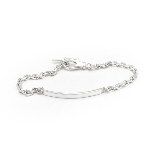 Shop Martine Ali's Baby Diamond ID Silver Bracelet.