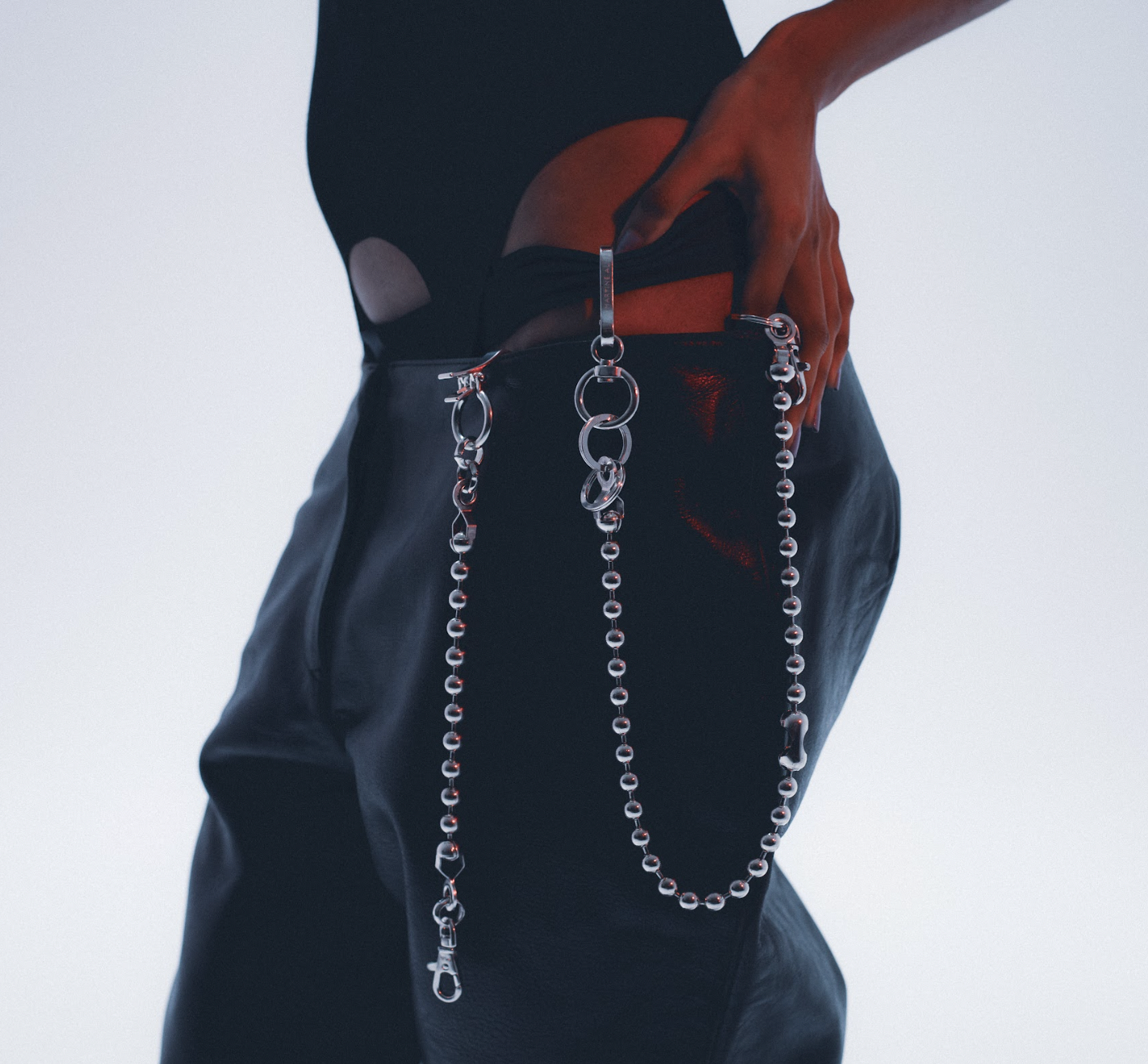 Bold extendable ball chain keychain; modular design . on model bottom 2 