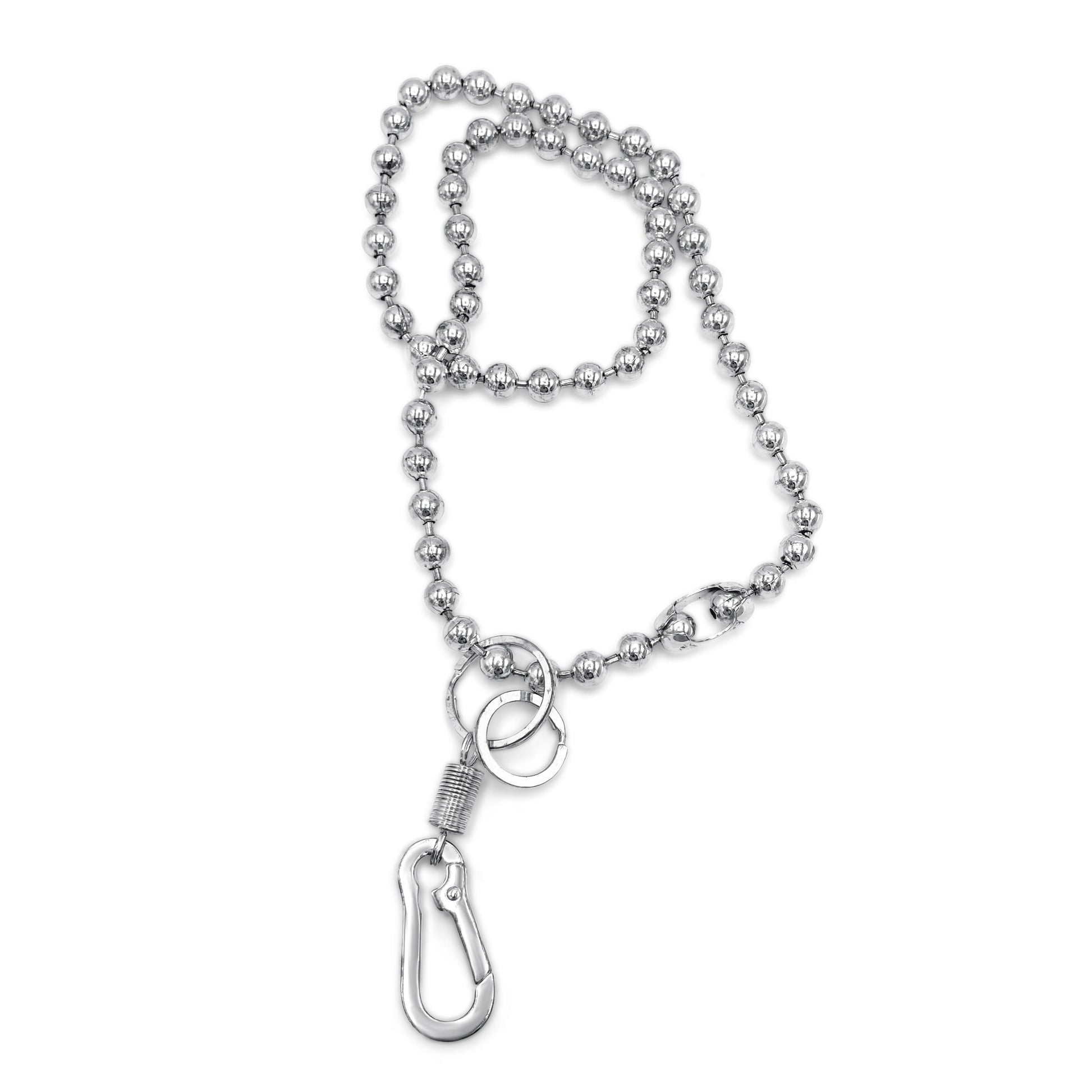 Ball chain lanyard with clasp; functional and stylish . flat