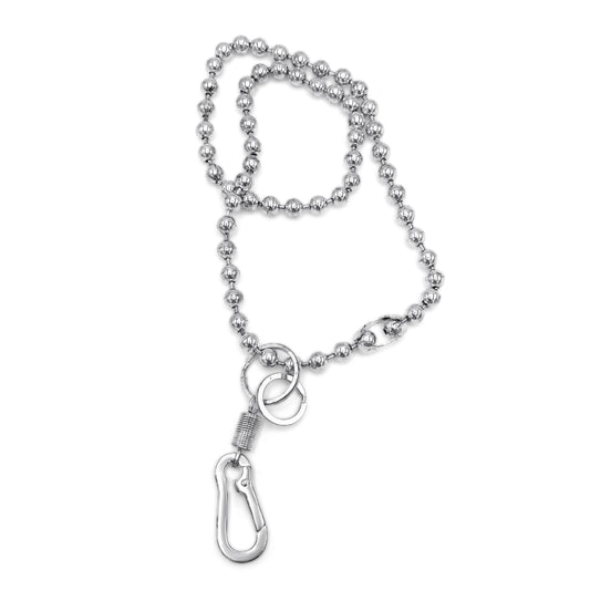 Ball chain lanyard with clasp; functional and stylish . flat
