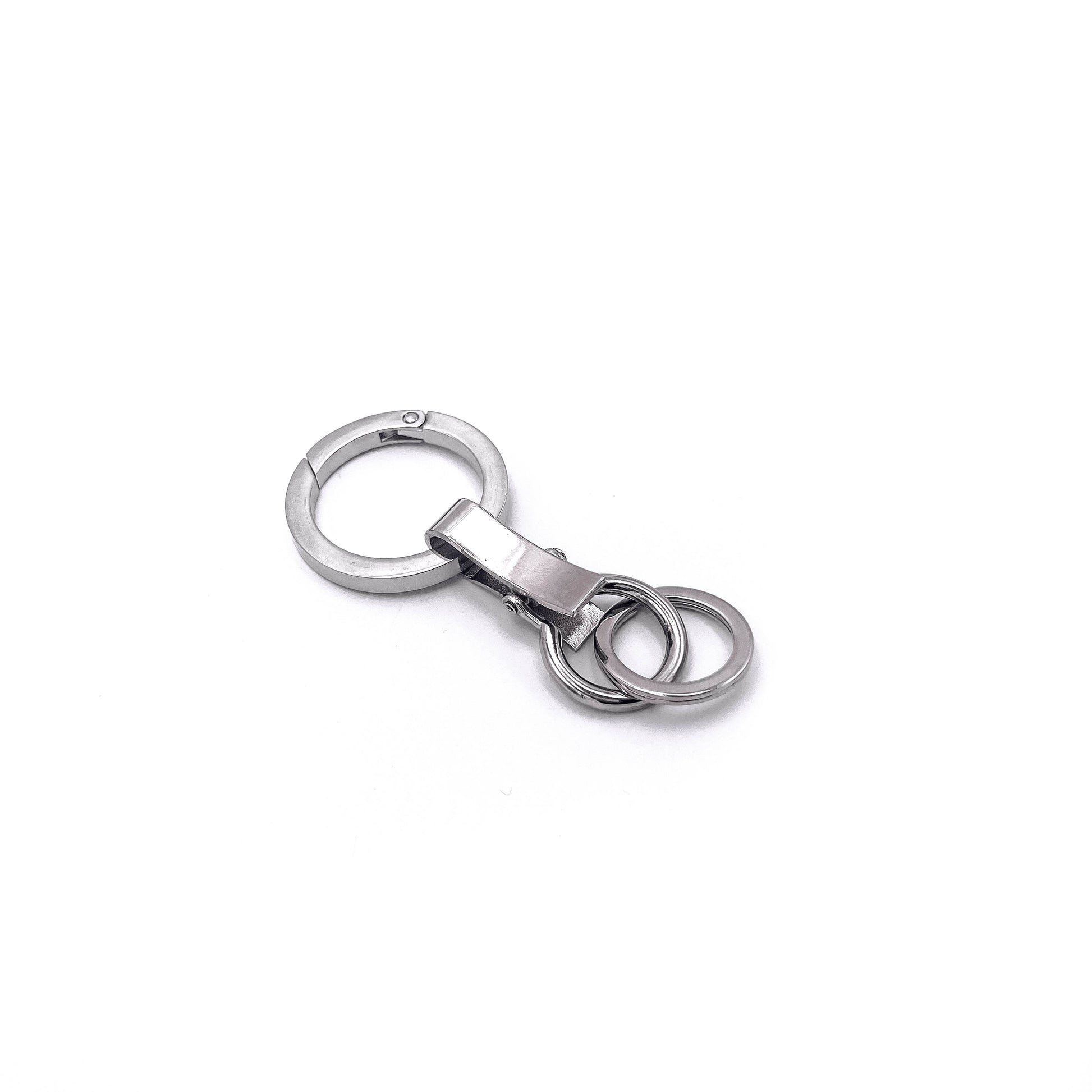 Bold bar-link keychain accessory in heirloom silver, flat 2 