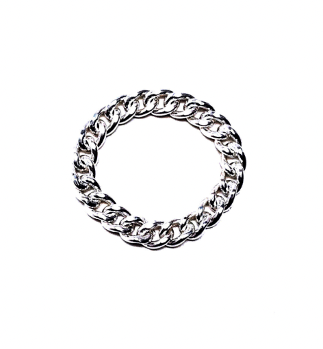 Curb chain style sterling silver ring.