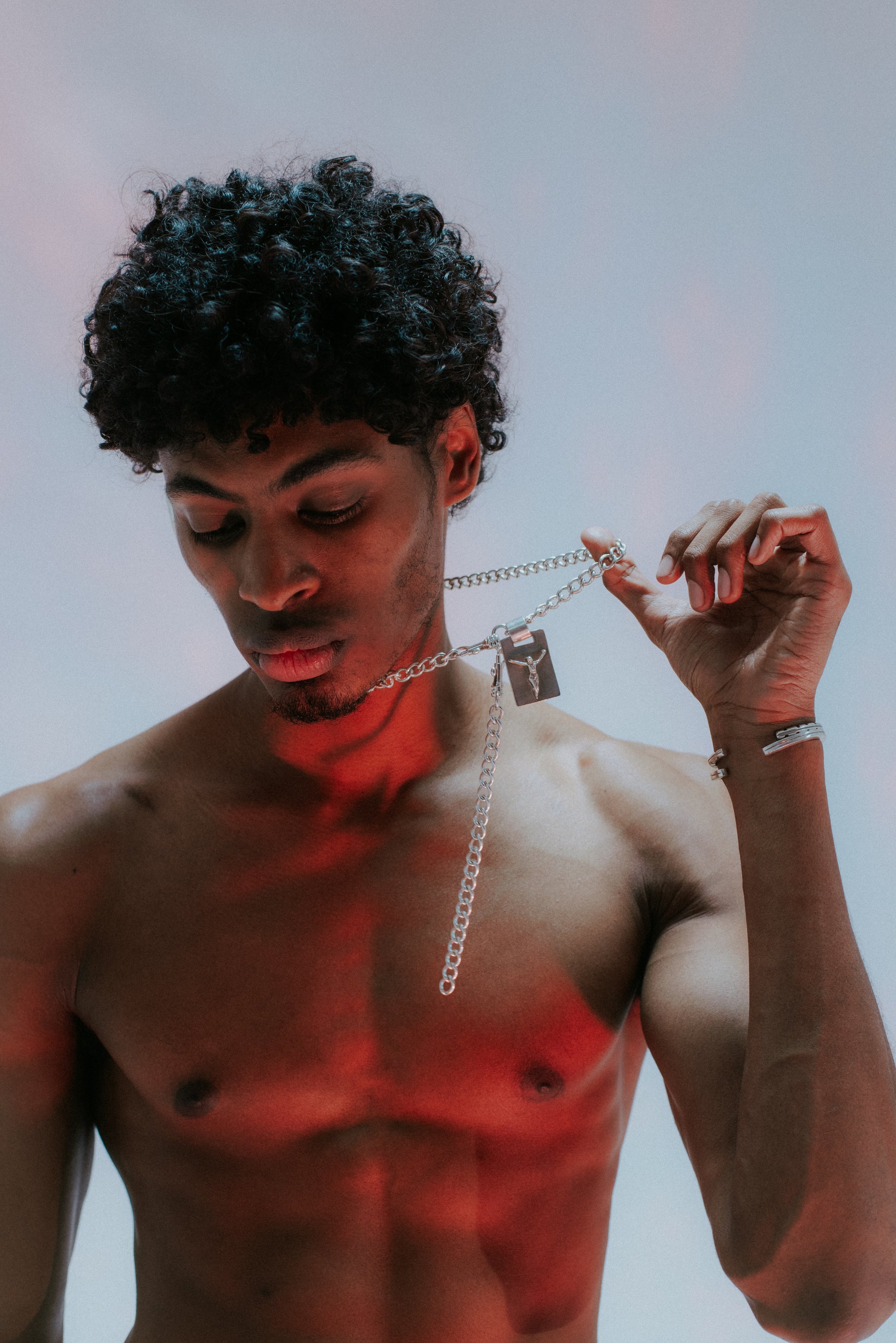 Signature MA dog tag pendant in heirloom silver . ON MODEL