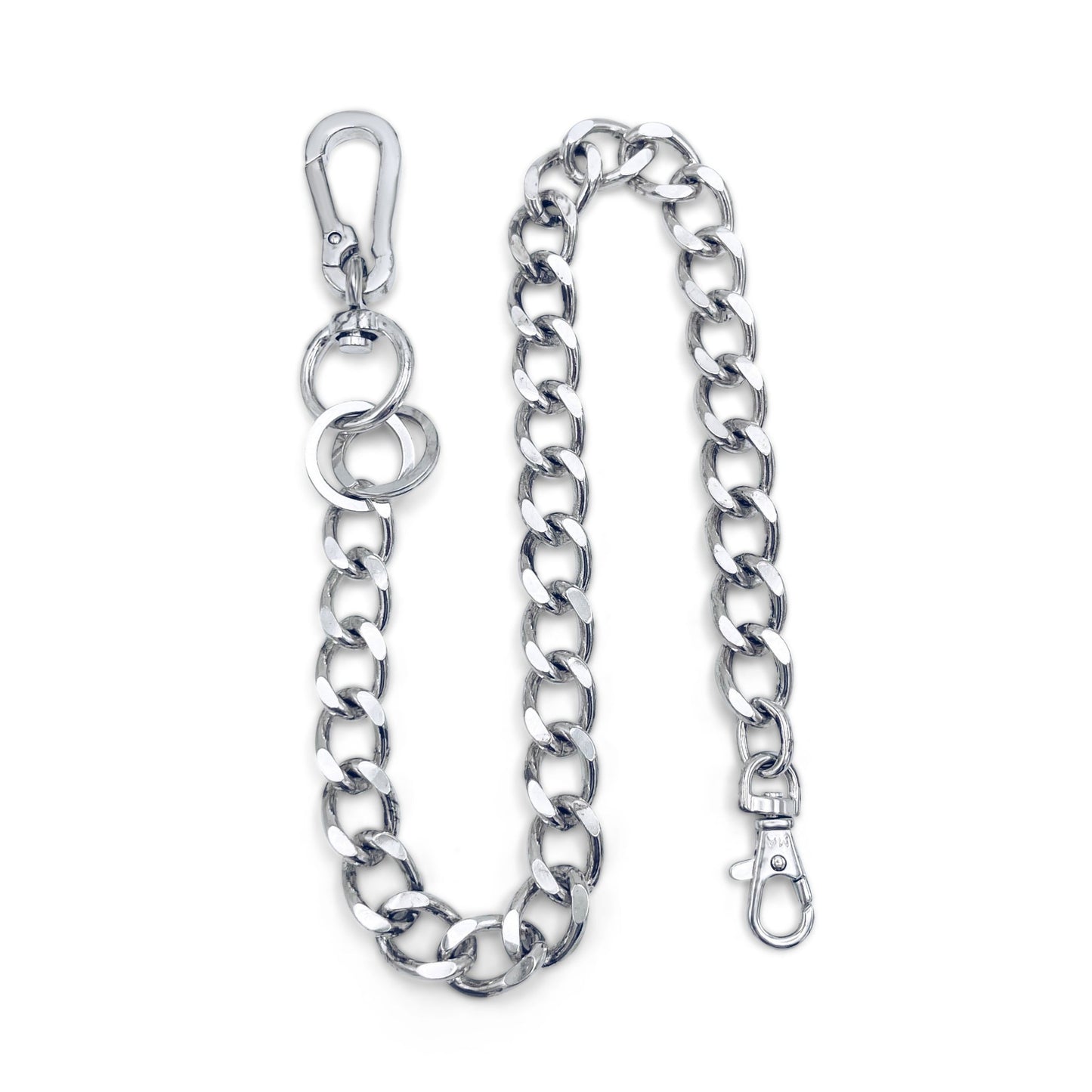 Heavy-duty wallet chain with oversized clip . flat 