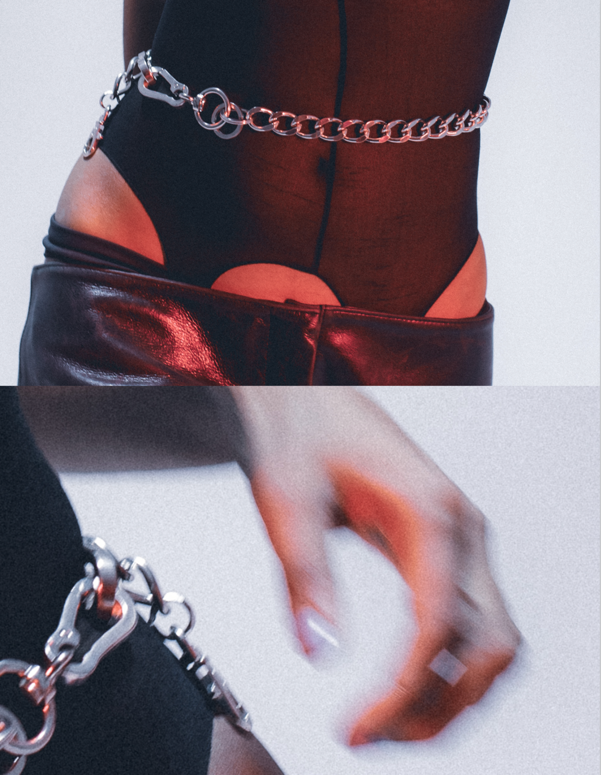 Heavy-duty wallet chain with oversized clip . on body
