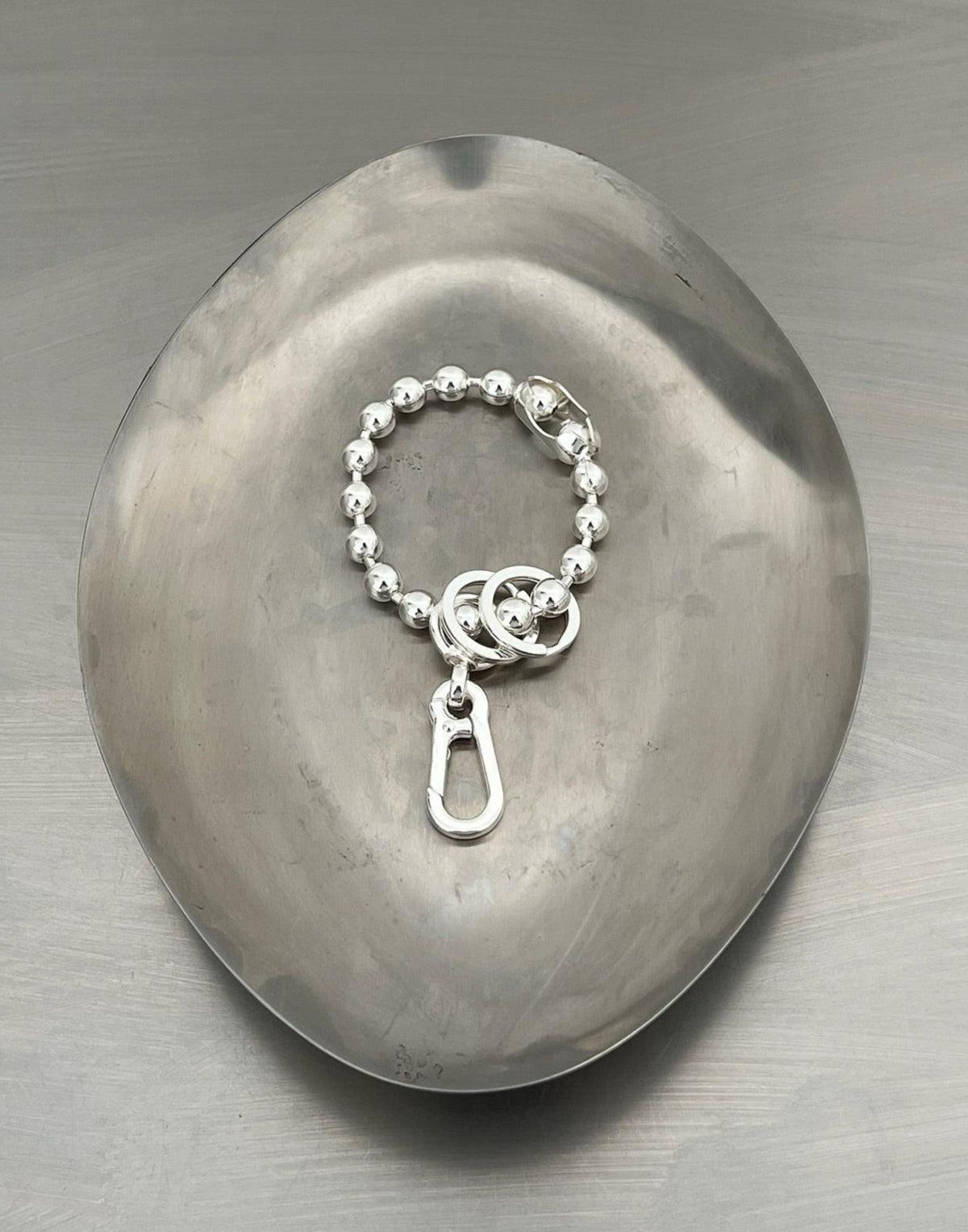 BALLCHAIN WRISTLET SILVER KEYCHAIN