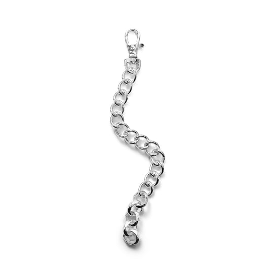 Silver chain bracelet on a white background