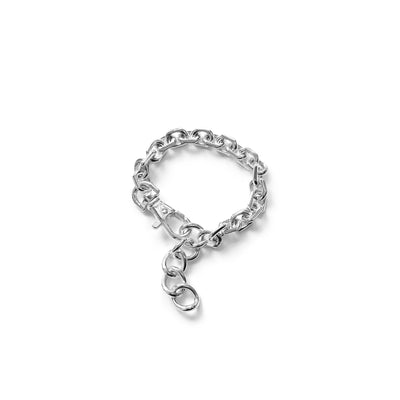 Silver bracelet on a white background