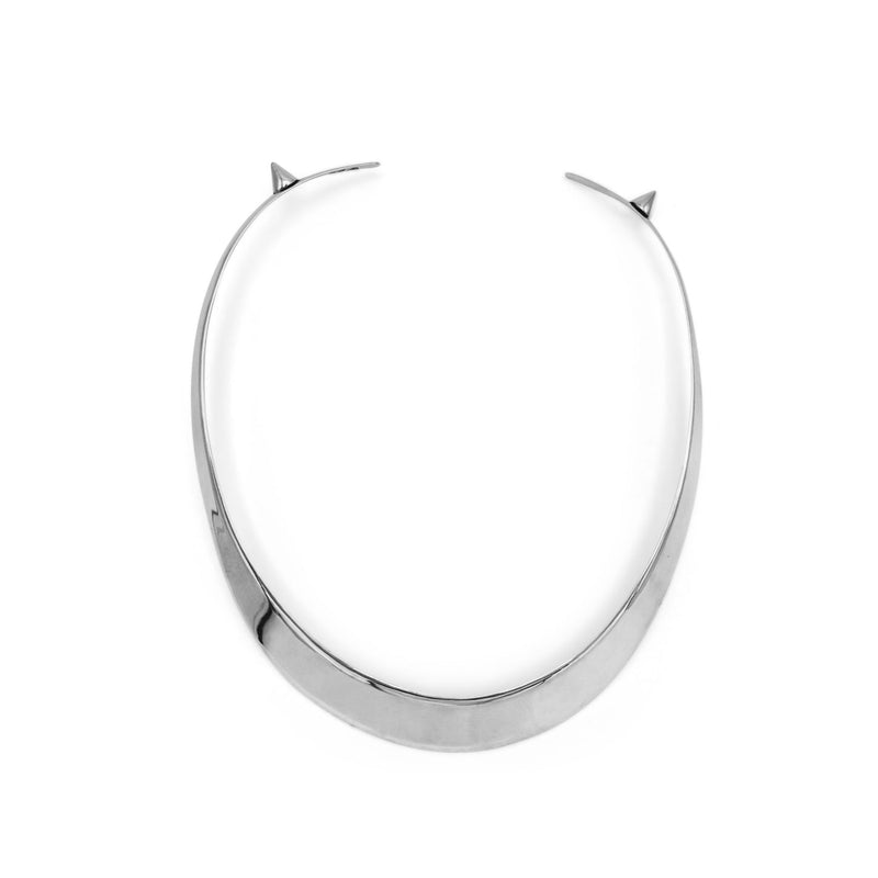 Silver hoop earring on a white background