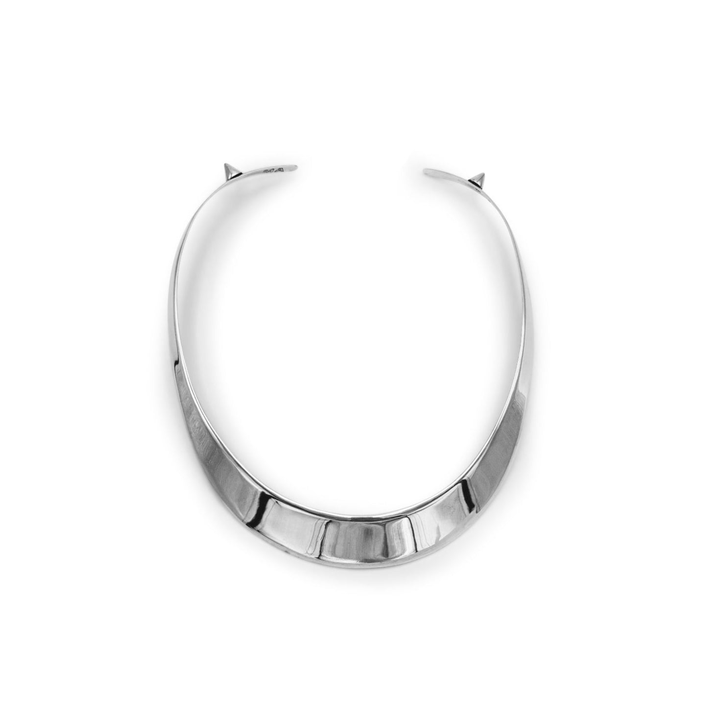 Silver hoop earring on a white background