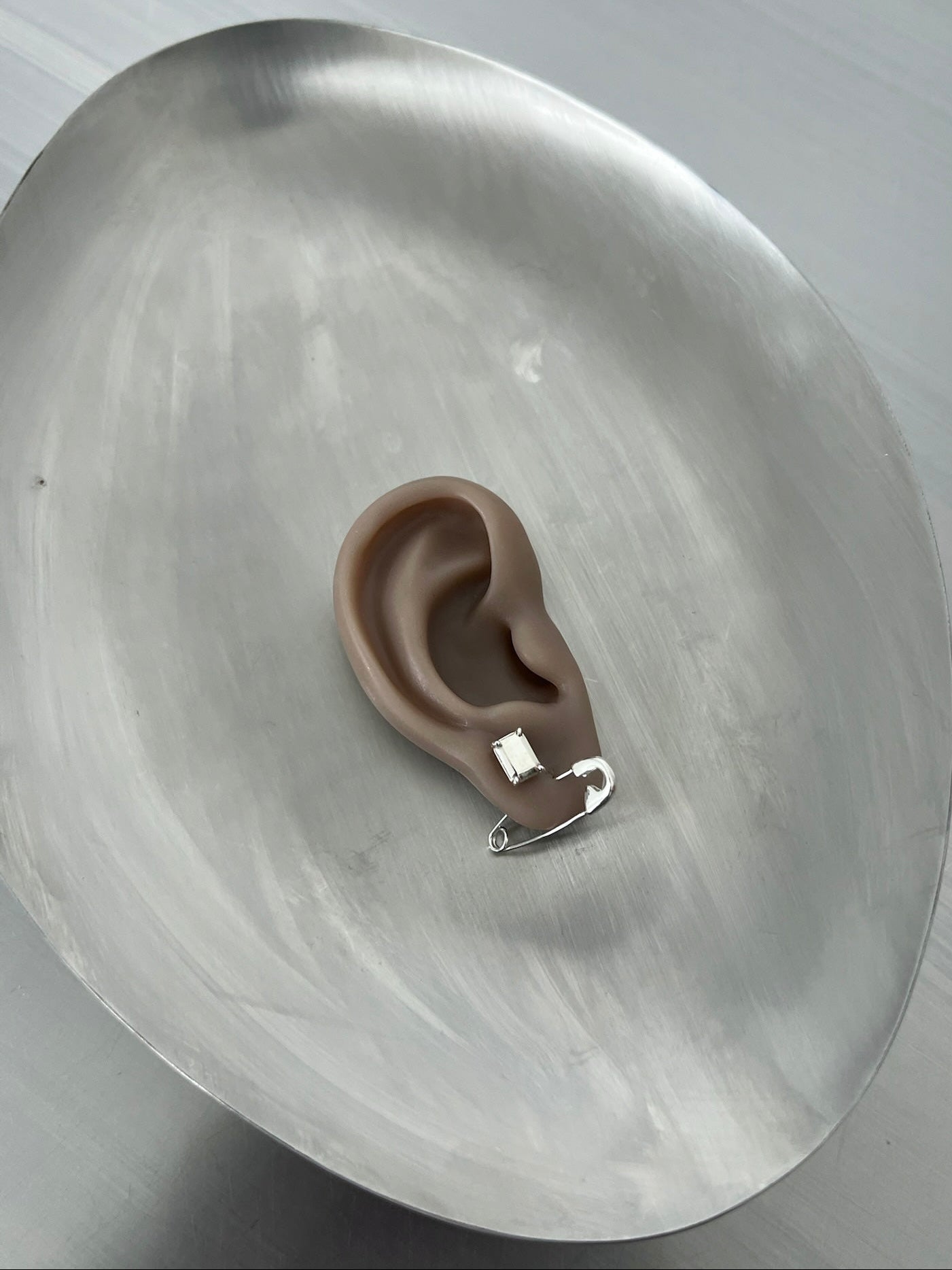 BOX STUD SILVER EARRING