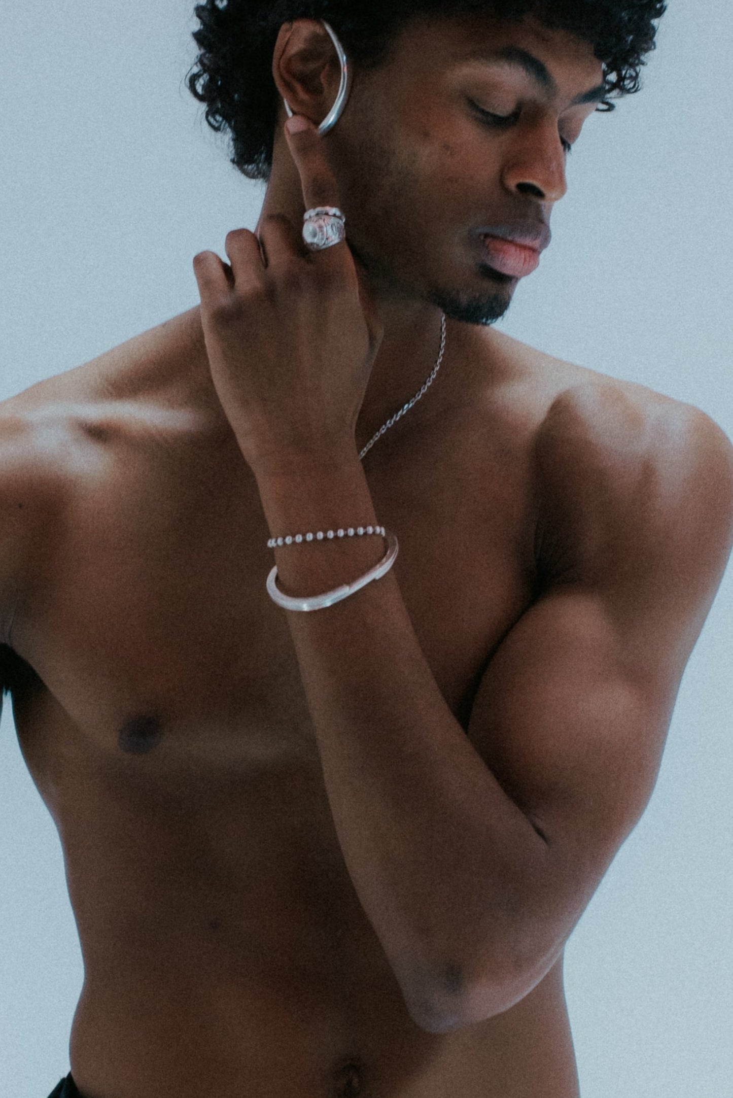 Classic ball chain bracelet in heirloom silver.