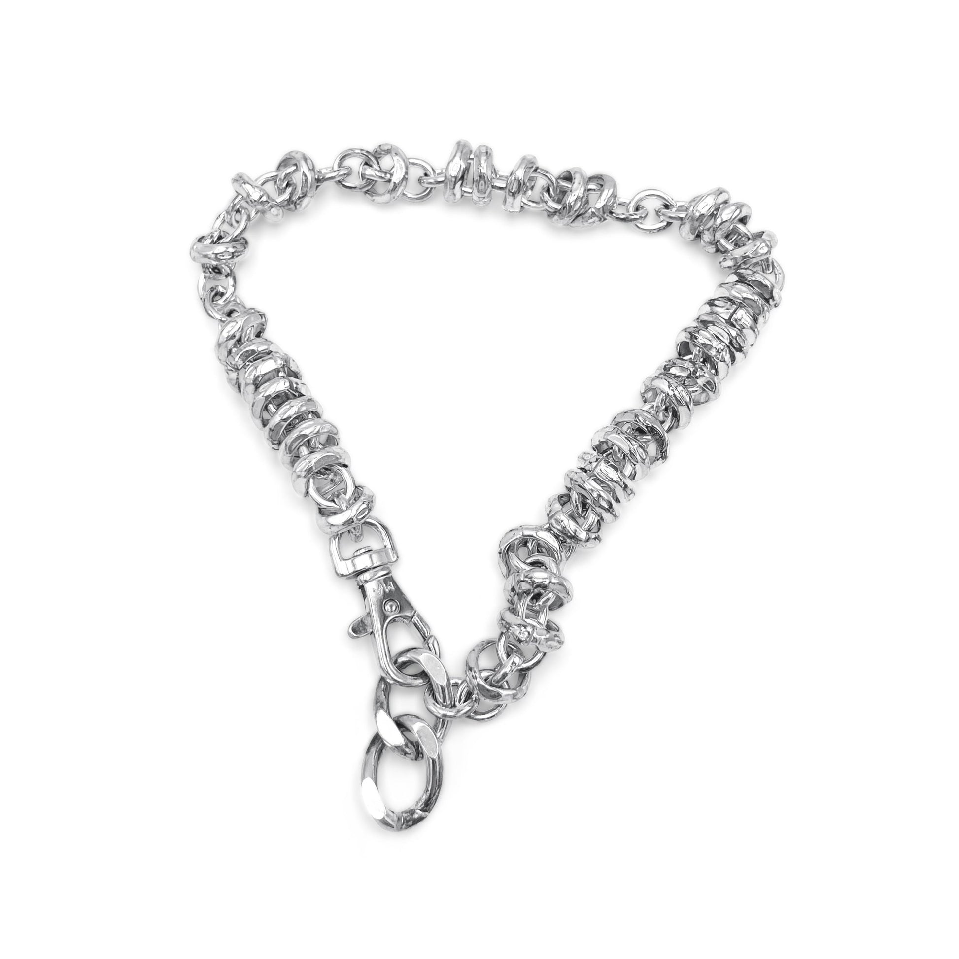Chunky open-link chain design in heirloom silver . flats