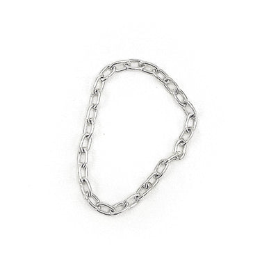 Classic rolo chain link ring in solid silver. flat 