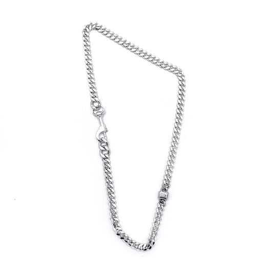 Thin link bracelet with silver stone accents .