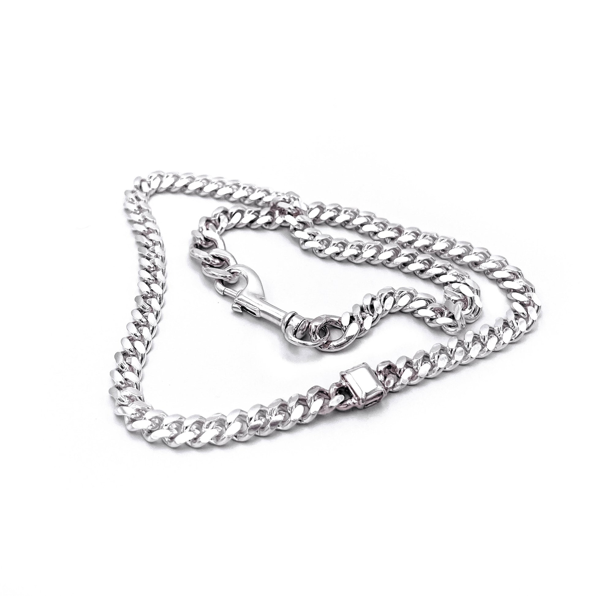 Thin link bracelet with silver stone accents . flats