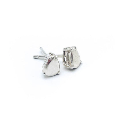 Classic teardrop-shaped stud earrings in sterling silver.