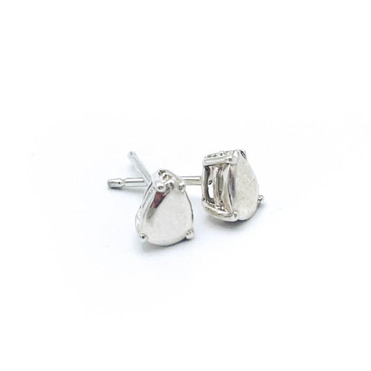 Classic teardrop-shaped stud earrings in sterling silver.