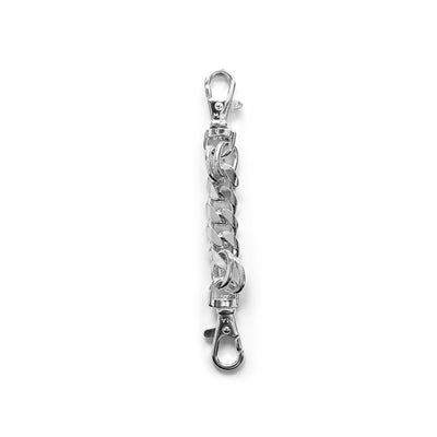 Silver chain bracelet with clasp on a white background