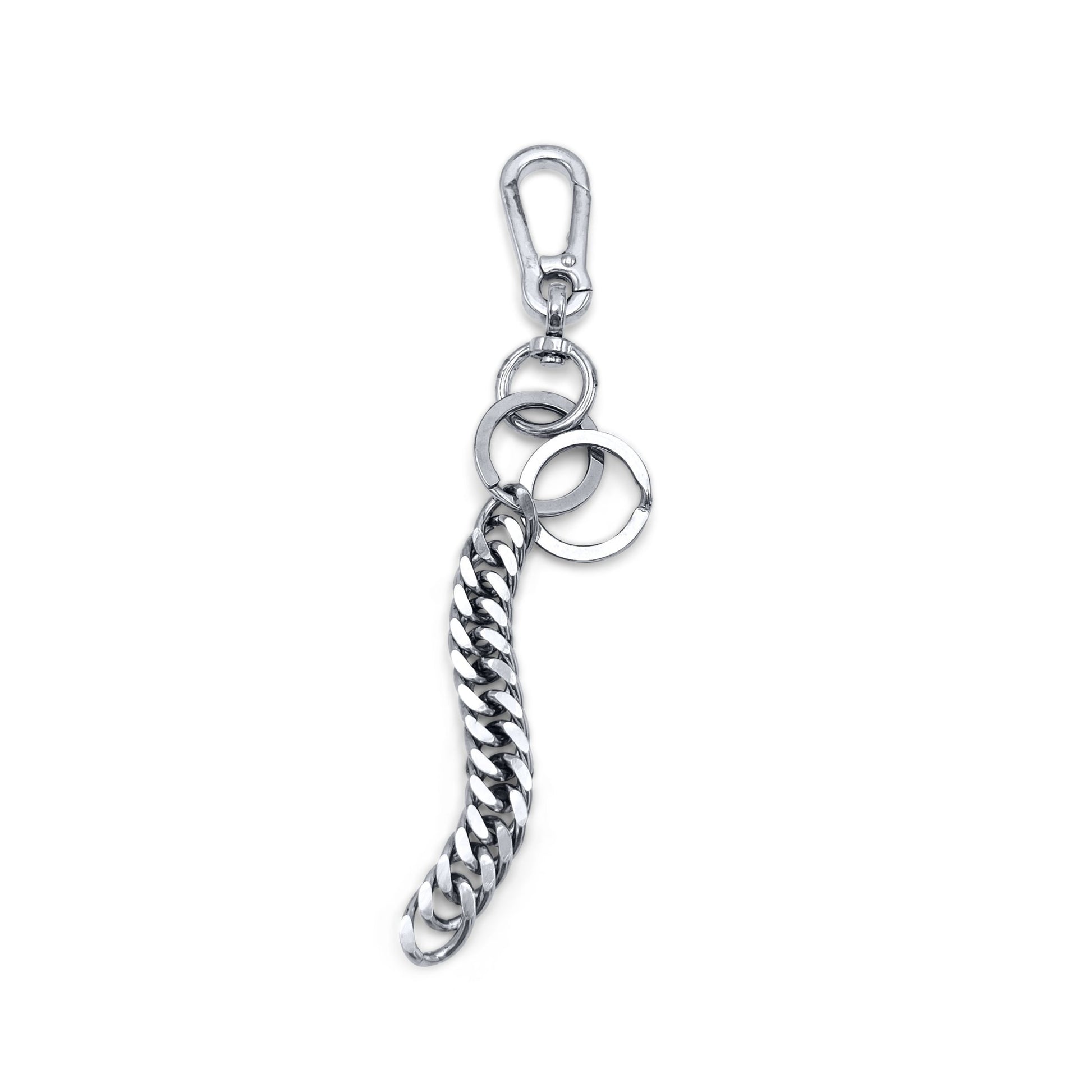 Double-link keychain connector in sterling silver .