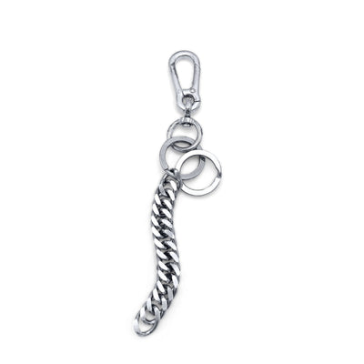 Double-link keychain connector in sterling silver .