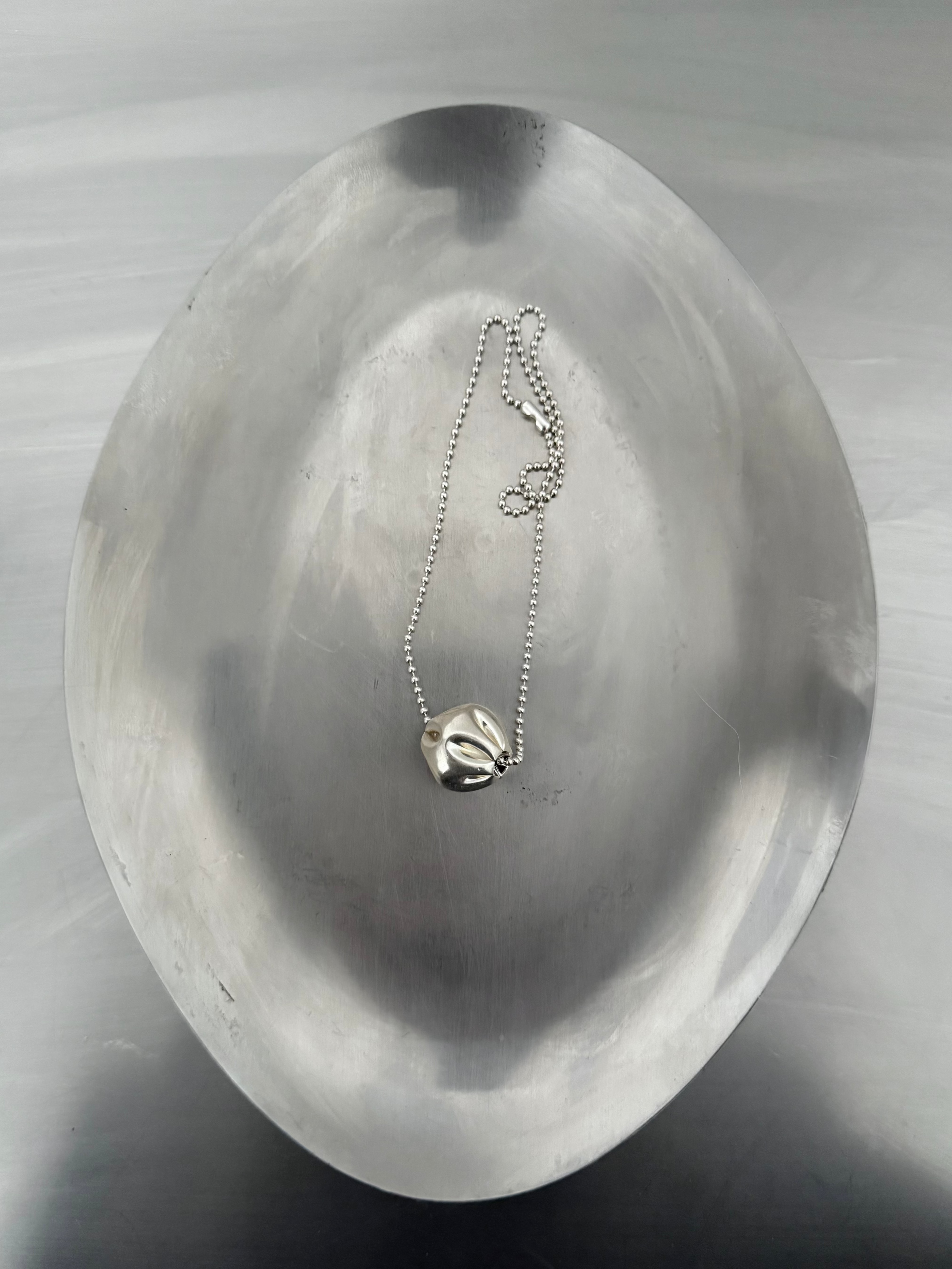 CRUSHED BEAD BALL CHAIN NECKLACE